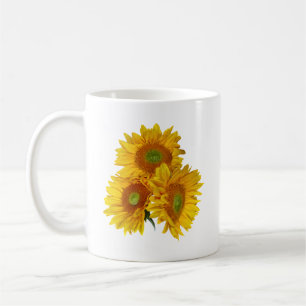Taza De Café Tres girasoles dorados