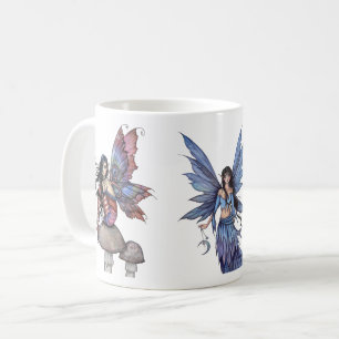 Taza De Café Tres hadas púrpura y azul por Molly Harrison