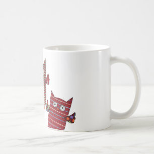 Taza De Café Tres Lechuzas Rojas Café Mug