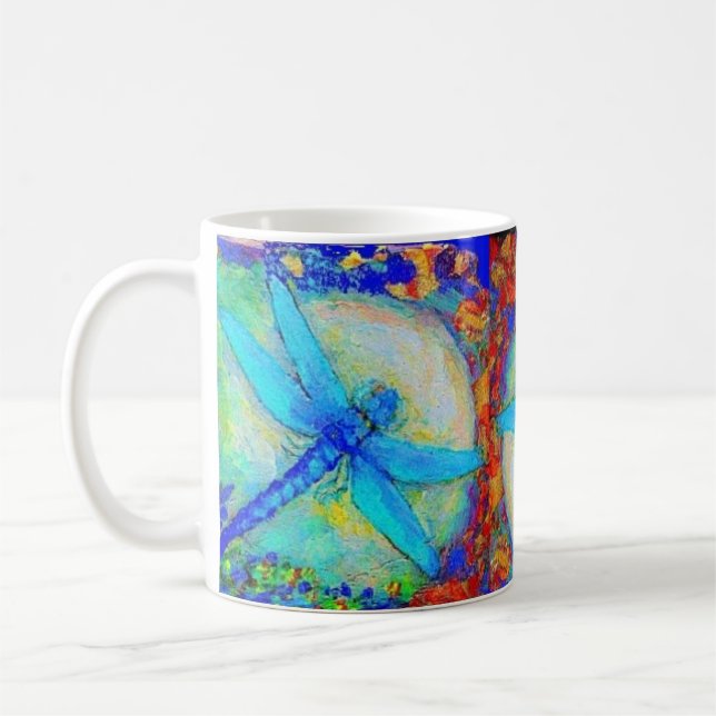 Taza De Café Tres libélulas azules de "Zinger" (Izquierda)