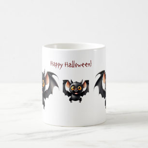 Taza De Café Tres lindos murciélagos voladores Halloween