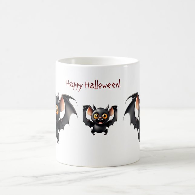 Taza De Café Tres lindos murciélagos voladores Halloween (Centro)