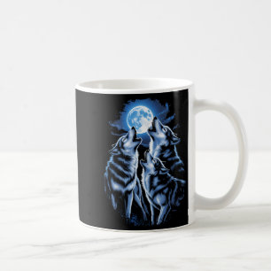 Taza De Café Tres Lobos Aullando Luna Vida Silvestre Amantes de