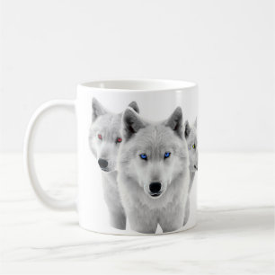Taza De Café Tres lobos blancos