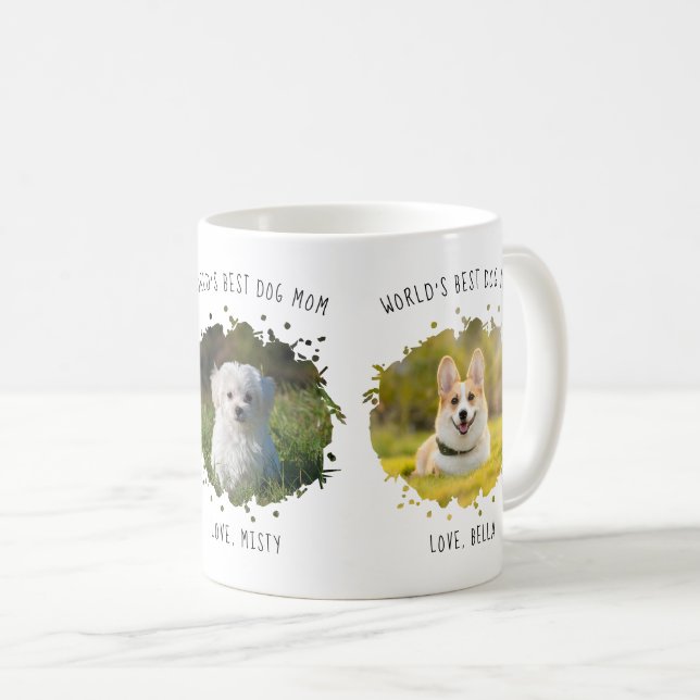 Taza De Café Tres Mascotas Personalizados fotografían a la mejo (Anverso derecho)