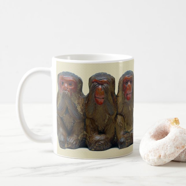 Taza De Café Tres monos sabios (Con donut)