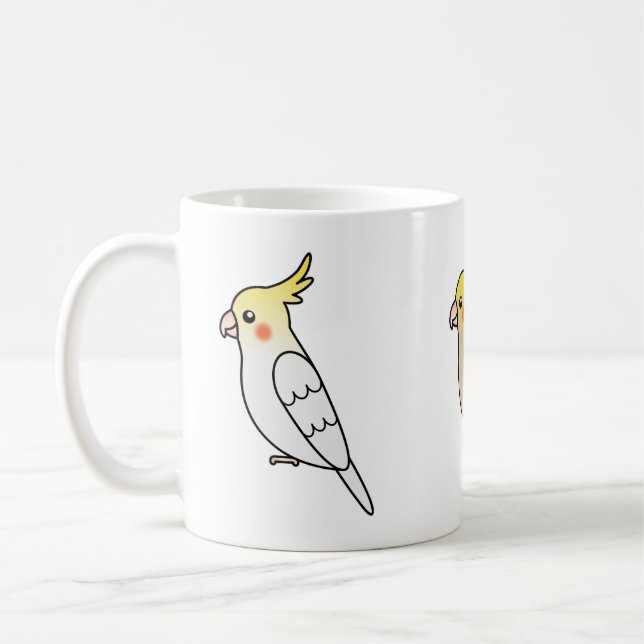 Taza De Café Tres pájaros Personalizados de Cockatiel (Izquierda)