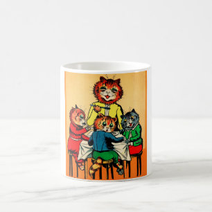 Taza De Café Tres pequeños gatitos y madre, Louis Wain