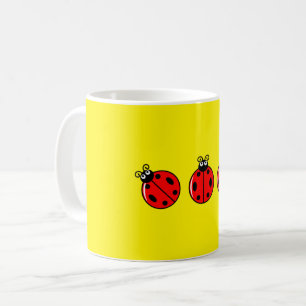 Taza De Café Tres Pequeños Ladybugs - Mug Clásico
