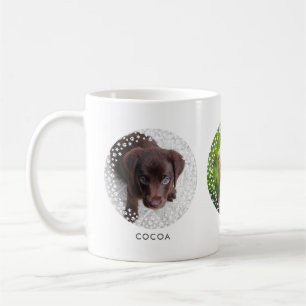 Taza De Café Tres perros blancos con ráfaga de Navidades de pat
