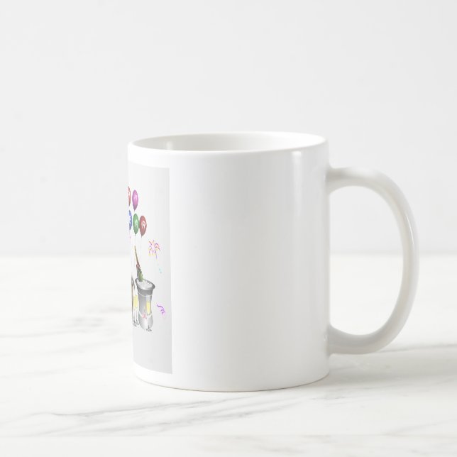 Taza De Café Tres perros graciosos deseando un feliz año nuevo  (Derecha)