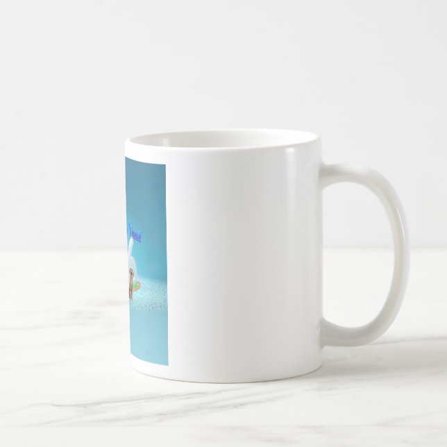 Taza De Café Tres perros graciosos deseando un feliz año nuevo  (Derecha)