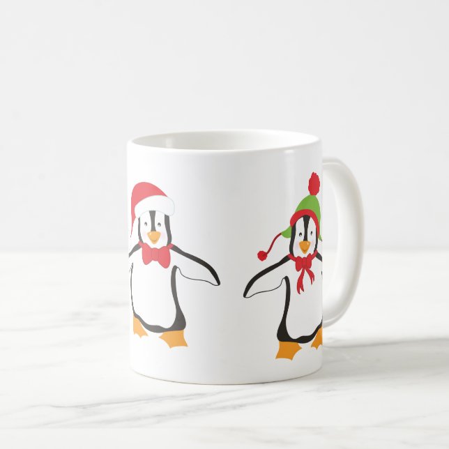 Taza De Café Tres pingüinos de baile (Anverso derecho)
