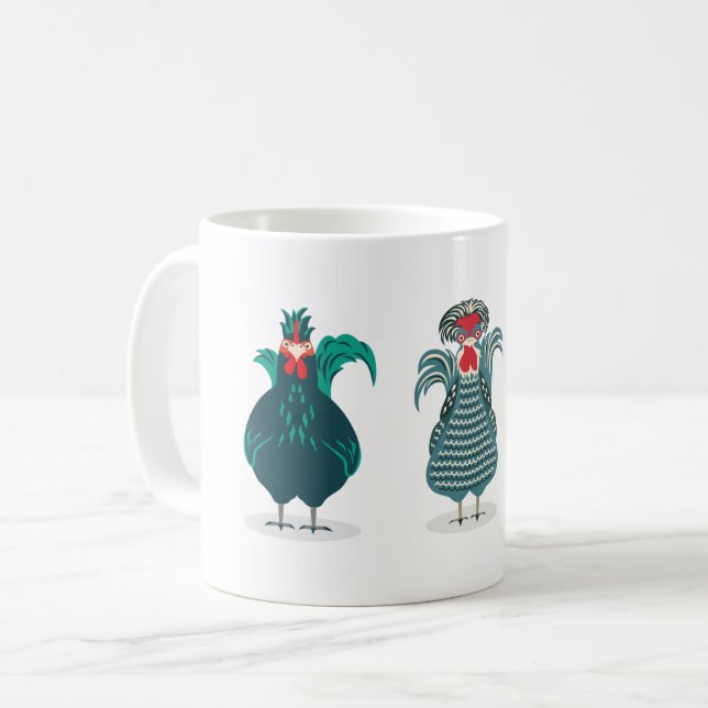 Taza De Café Tres pollos cortos (Anverso izquierdo)