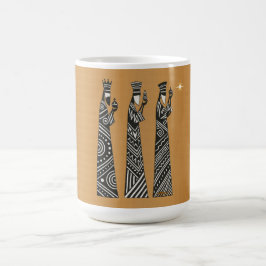 Taza De Café Tres Reyes Magos Navidad Natividad en Blanco y Neg