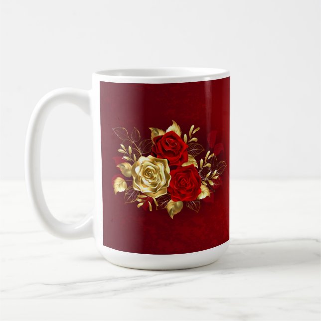 Taza De Café Tres Rosas Joyas (Izquierda)