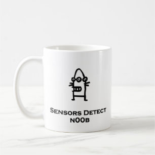 Taza De Café Tres sensores de bots oculares detectan n00b