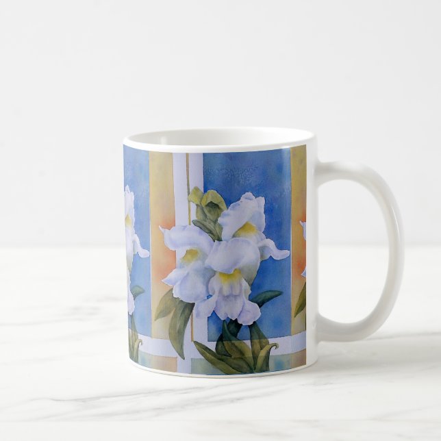 TAZA DE CAFÉ TRES SNAPDRAGONES BLANCOS DE MU CLÁSICA (Derecha)