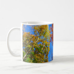 Taza De Café Tres tonos de coloridos arces de otoño