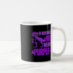 Taza De Café Trex Dinosaur En Noviembre Usamos Epilepsia Púrpur