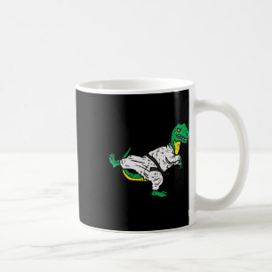 Taza De Café Trex Karate Taekwondo Black Belt Funny Dinosaur Ma