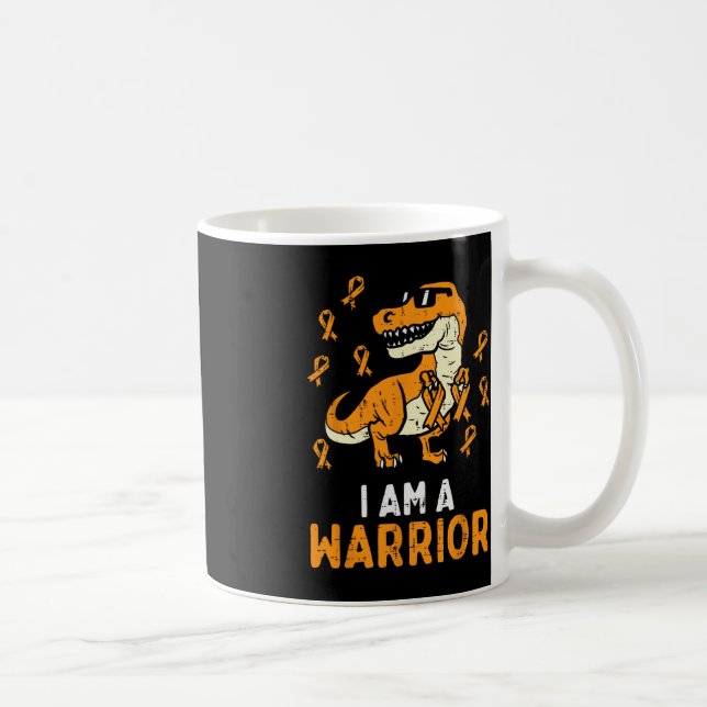 Taza De Café Trex Naranja Ribbon Im A Warrior Leukemia Concienc (Derecha)