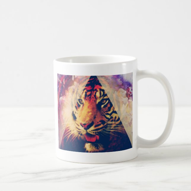 Taza De Café Triangle Tiger Grunge (Derecha)