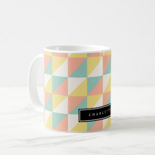 Taza De Café Triángulo geométrico colorido abstracto - moderno