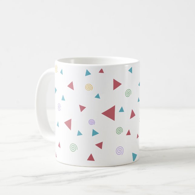 Taza De Café Triángulo geométrico de moda y remolinos (Anverso izquierdo)