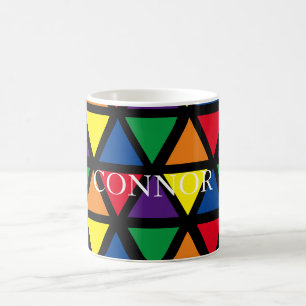 Taza De Café Triángulo multicolor personalizado