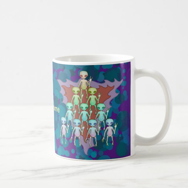 Taza De Café Triángulo violeta de Alien (Derecha)