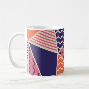Taza De Café Triángulos abstractos: fondo geométrico vintage