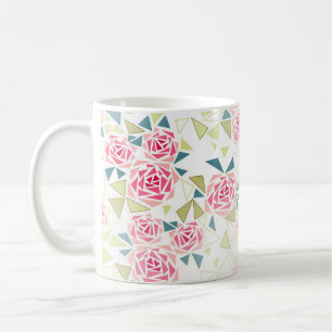 Taza De Café Triángulos abstractos rosas estampado mosaico mode