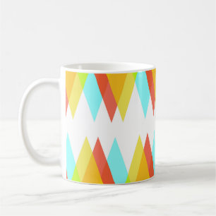 Taza De Café Triángulos amarillos, rojos y azules cadetes