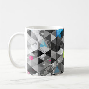 Taza De Café Triángulos de grunge abstracto: patrón sin soldadu