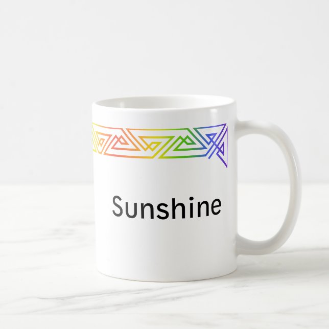 Taza De Café Triángulos geométricos del arcoiris Mug Personaliz (Derecha)