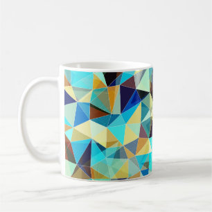 Taza De Café Triángulos geométricos: patrón abstracto colorido