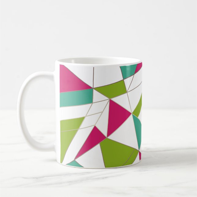 Taza De Café Triángulos impresión abstracta geométrica geometrí (Izquierda)