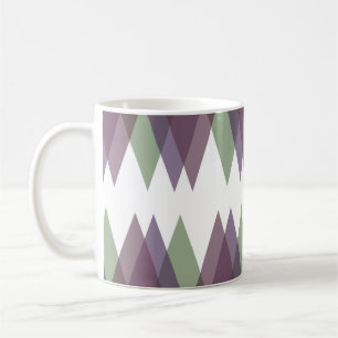 Taza De Café Triángulos malvas y verdes