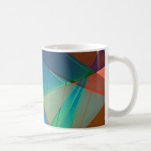 Taza De Café Triángulos modernos y coloridos, formas trapezoide