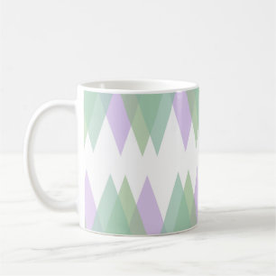 Taza De Café Triángulos verdes y lilacos