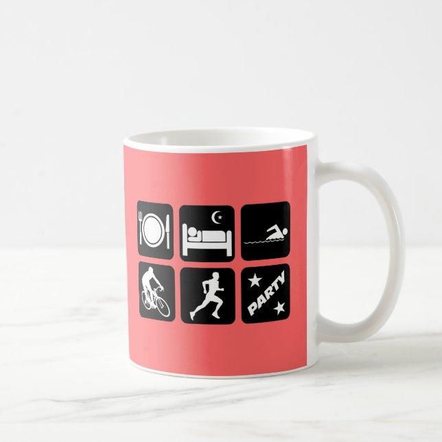 Taza De Café Triathlon divertido (Derecha)