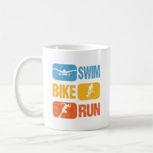 Taza De Café Triatlón de Vintage - Huida en bicicleta de natac