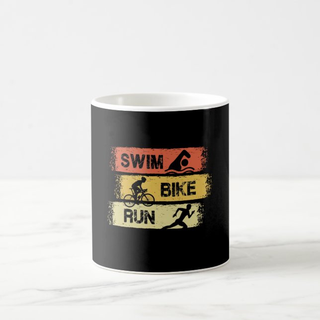 Taza De Café Triatlón - Huida en bicicleta de natación (Centro)