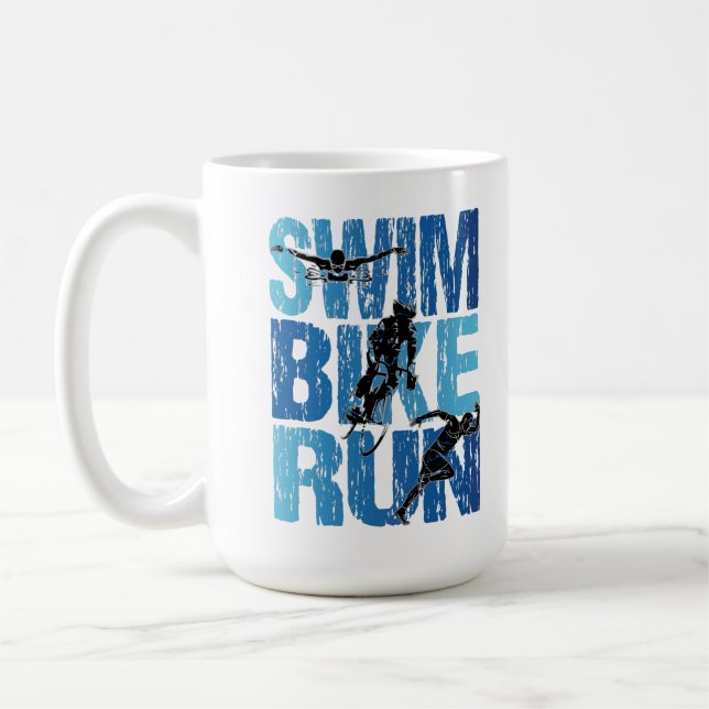Taza De Café Triatlón - Huida en bicicleta de natación (Izquierda)