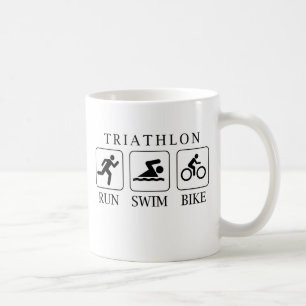 Taza De Café Triatlón, nado y bicicleta