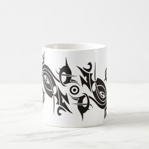 Taza De Café Tribal del tatuaje negro 2
