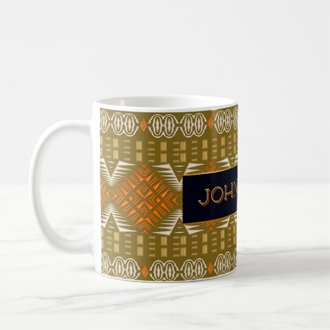 Taza De Café Tribal geométrico del estilo africano étnico (Izquierda)