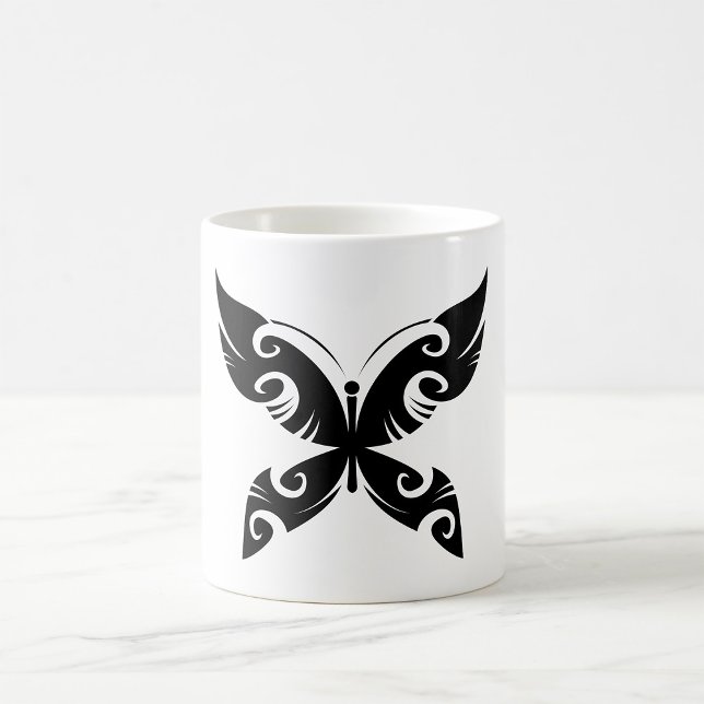Taza De Café Tribal Mariposa Tattoo Negrita Estilo de tinta neg (Subido por el creador)