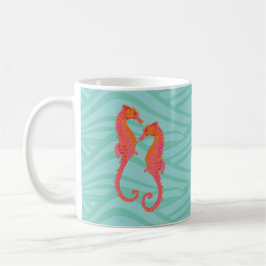 Taza De Café Tribal Marking Seahorses 